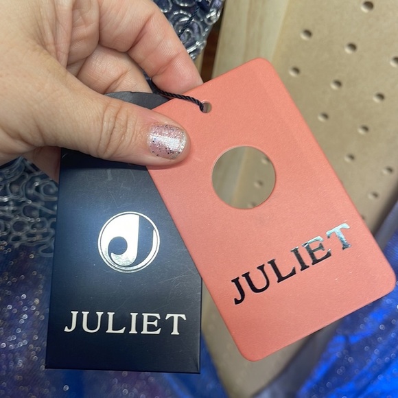 EMBROIDERED SHORT ILLUSION V-NECK DRESS BY JULIET size small nwt - Picture 8 of 11